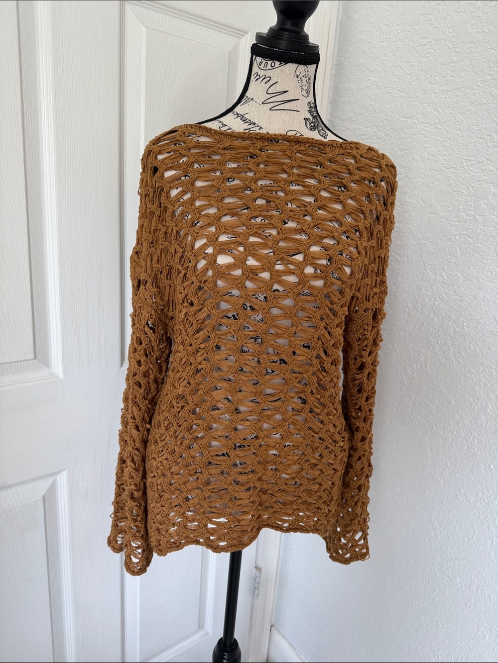 Zara Open Knit Sweater Terracotta